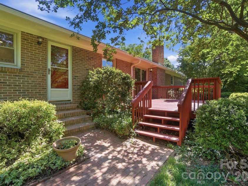 2814 Williams Road, Matthews, NC 28105.  MLS# CAR4372223, YatesRealty ID 14882. Back door entry, Deck