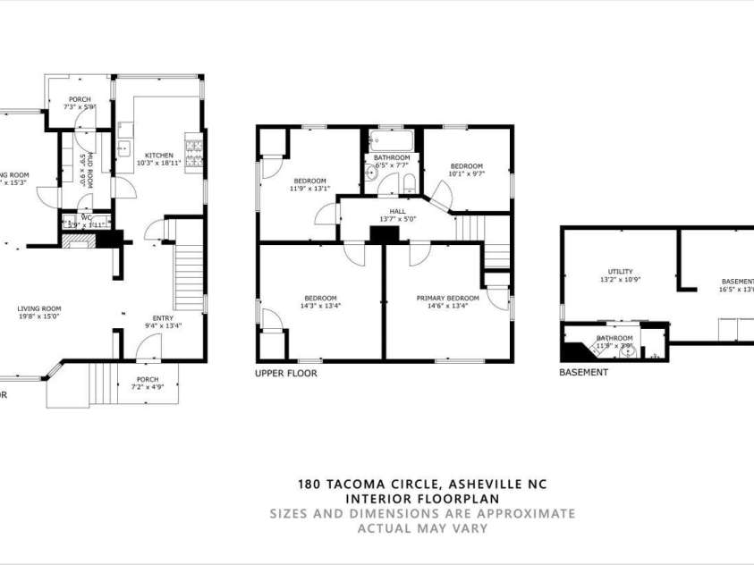 180 Tacoma Circle, Asheville, NC 28801.  MLS# CAR4370430, YatesRealty ID 14884. Floorplan 
