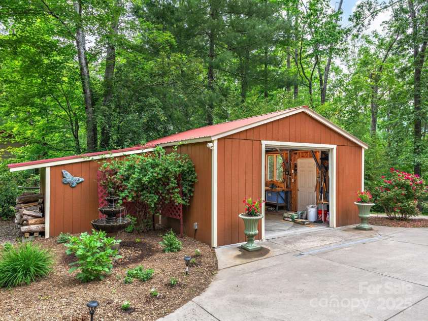 15 Bonnies Lane, Asheville, NC 28803.  MLS# CAR4252426, YatesRealty ID 14917. Detached 3rd car garage/workshop. Fountain does not convey.