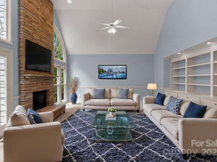 3109 Savannah Hills Drive, Matthews, NC 28105.  MLS# CAR4239036, YatesRealty ID 14925. Family Room Virtually Staged