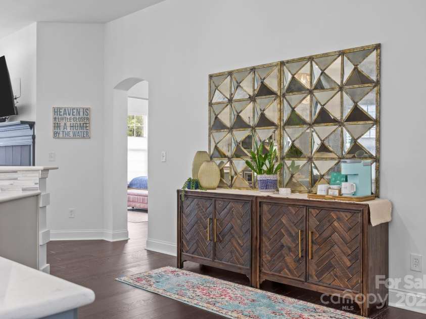 15913 Trenton Place Road, Huntersville, NC 28078.  MLS# CAR4259795, YatesRealty ID 14953. Coffee bar area created along the wall opposite the kitchen