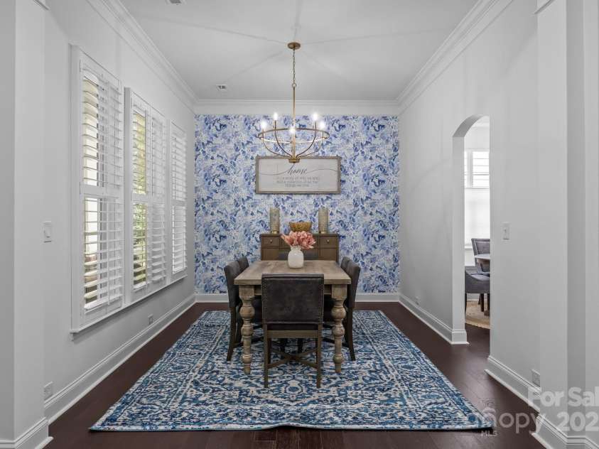 15913 Trenton Place Road, Huntersville, NC 28078.  MLS# CAR4259795, YatesRealty ID 14953. Peel and stick wallpaper adds a punch, but is also easy to remove if not your style