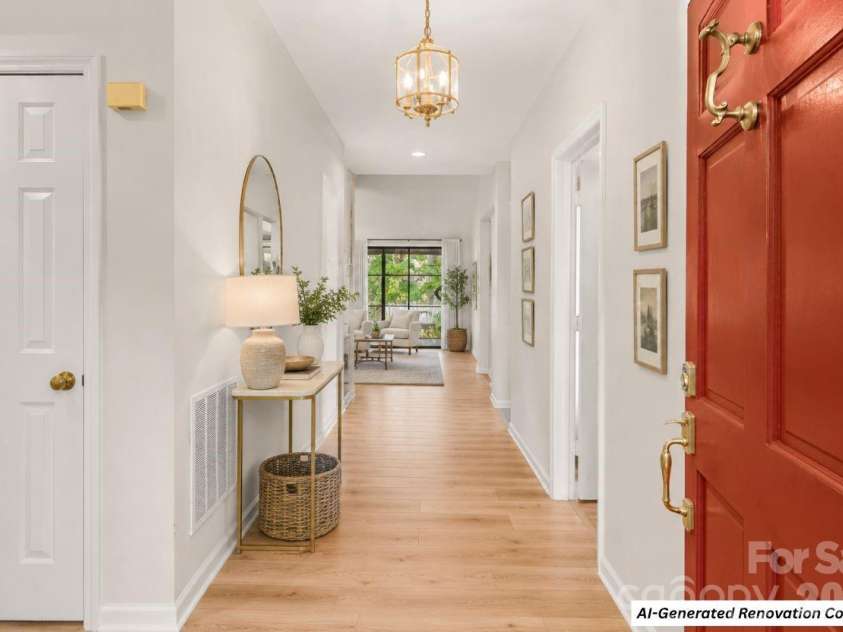 5120 Dunes Court, Charlotte, NC 28226.  MLS# CAR4367666, YatesRealty ID 14955. AI generated design concept - front door entry