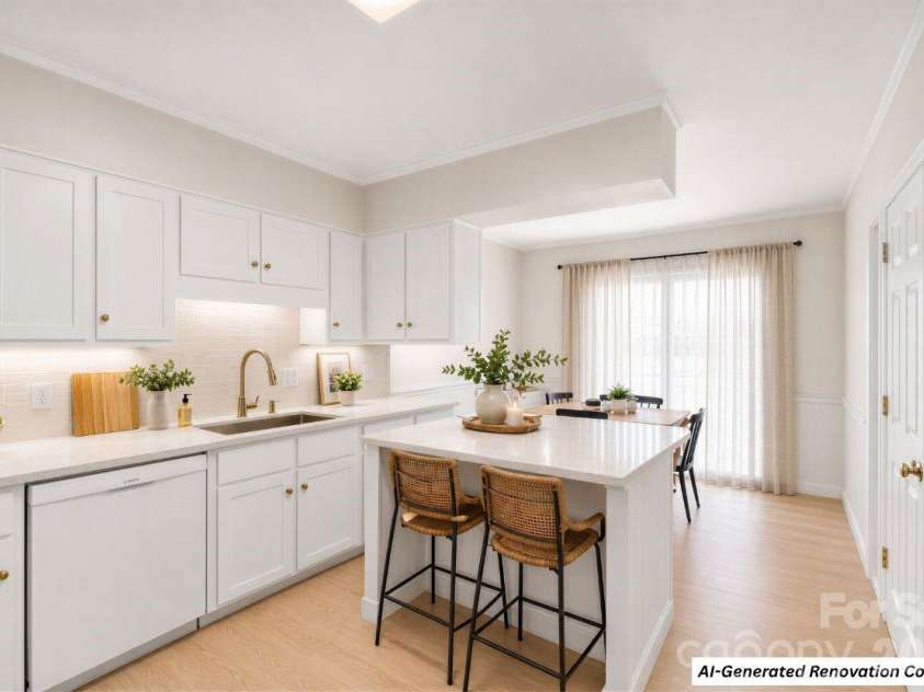 5120 Dunes Court, Charlotte, NC 28226.  MLS# CAR4367666, YatesRealty ID 14955. AI generated design concept - kitchen with breakfast area