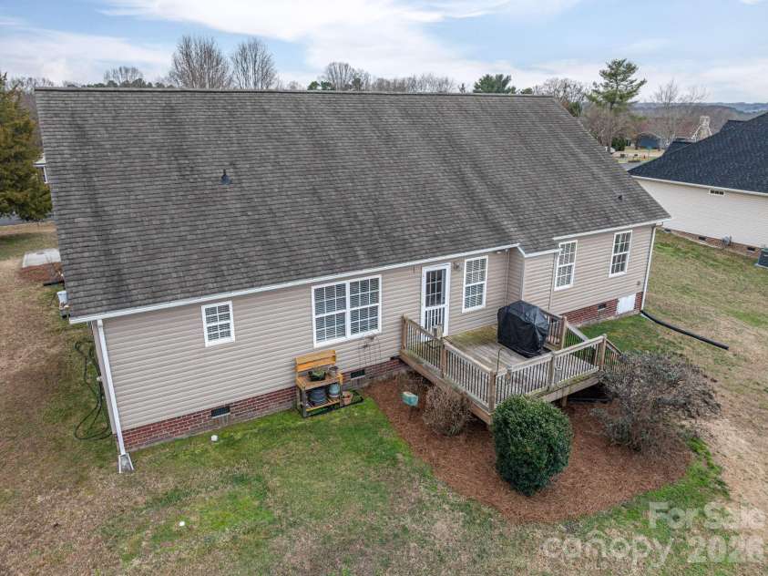 104 Lakewood Drive, Kings Mountain, NC 28086.  MLS# CAR4338504, YatesRealty ID 14964. Drone back of the house