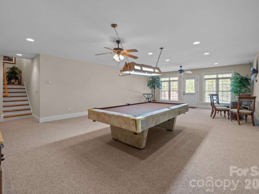 13249 Belle Grove Manor Lane, Matthews, NC 28105.  MLS# CAR4362893, YatesRealty ID 14975. Basement level Pool table conveys