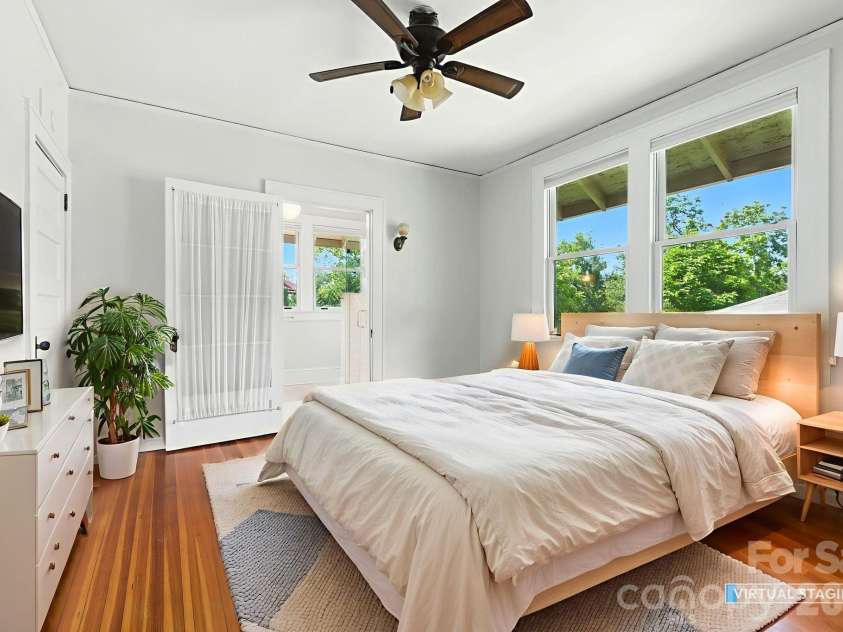 38 Austin Avenue, Asheville, NC 28801.  MLS# CAR4364938, YatesRealty ID 14994. Primary bedroom with VR staging