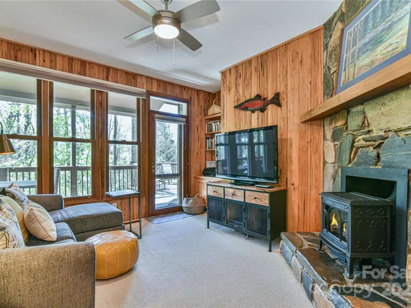 306 View Street, Black Mountain, NC 28711.  MLS# CAR4241357, YatesRealty ID 14995. Den Opens to Side Porch