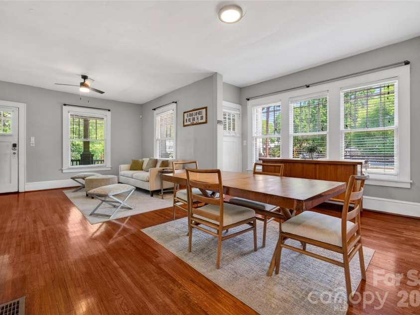 405 Walnut Avenue, Charlotte, NC 28208.  MLS# CAR4372853, YatesRealty ID 15014. Dining area and living area