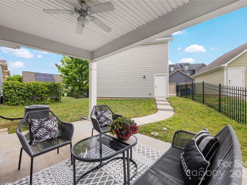 2638 Double Oaks Road, Charlotte, NC 28206.  MLS# CAR4252717, YatesRealty ID 15041. View of porch to backyard and detached garage.