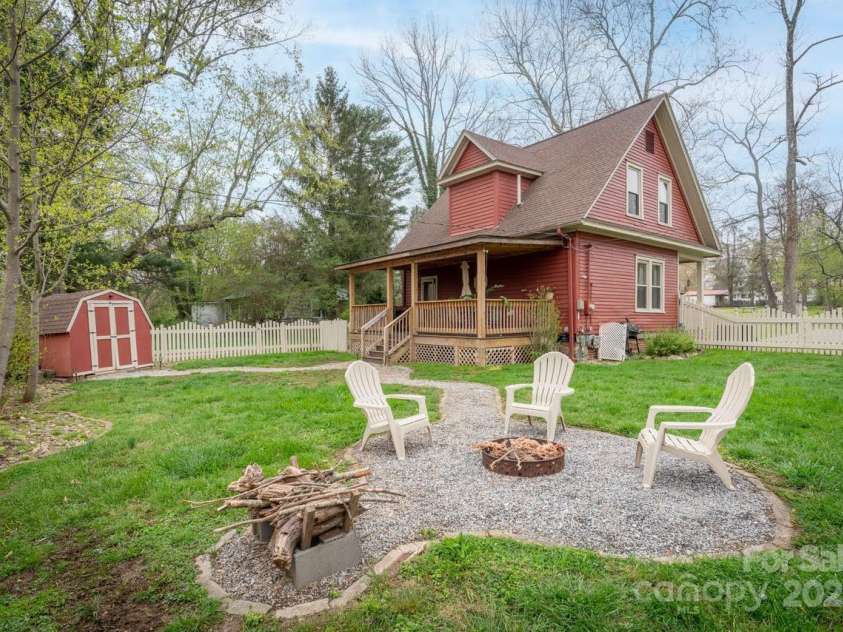102 Jody Street, East Flat Rock, NC 28726.  MLS# CAR4241091, YatesRealty ID 15050. Back Yard With Fire Pit