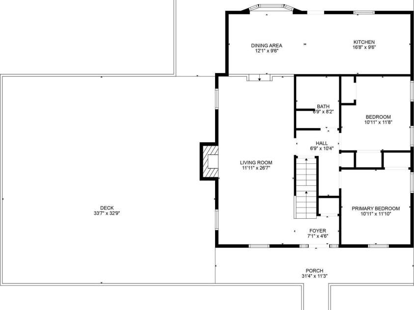 2610 Indian Grave Road, Lenoir, NC 28645.  MLS# CAR4240196, YatesRealty ID 15066. Main level floor plan
