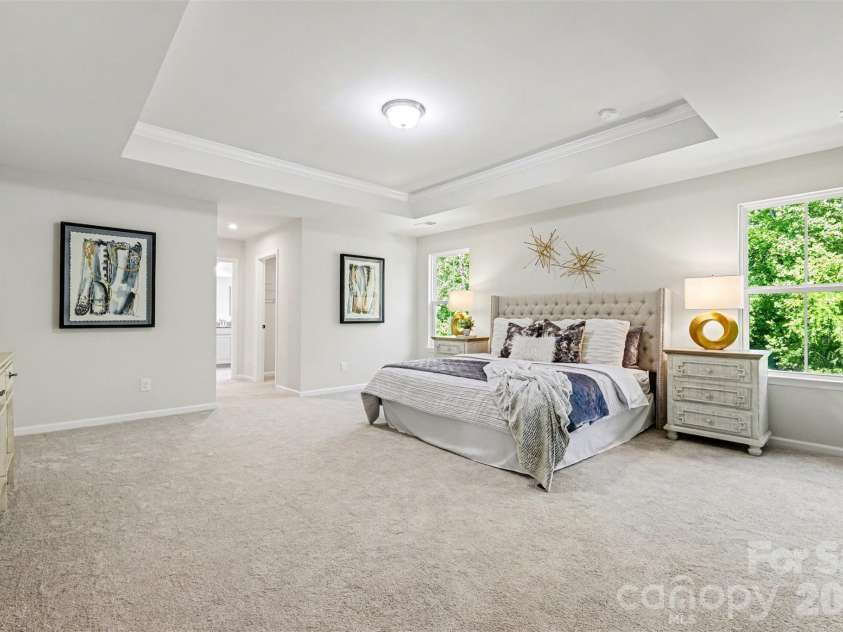824 Abbeywood Drive, Waxhaw, NC 28173.  MLS# CAR4372119, YatesRealty ID 15074. Spacious upper level Owner Suite featuring tray ceiling.
