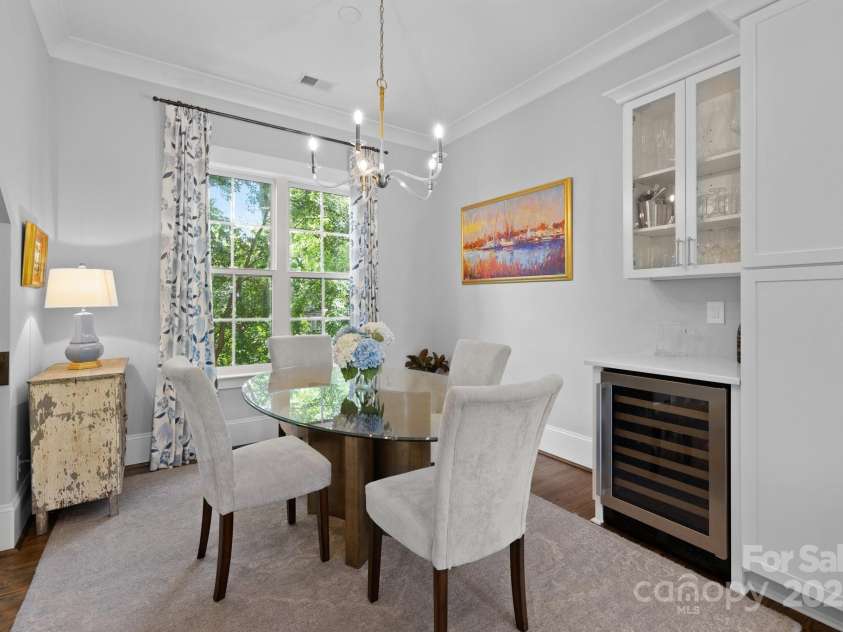2925 Westfield Road, Charlotte, NC 28209.  MLS# CAR4254806, YatesRealty ID 15084. Dining area with beverage fridge