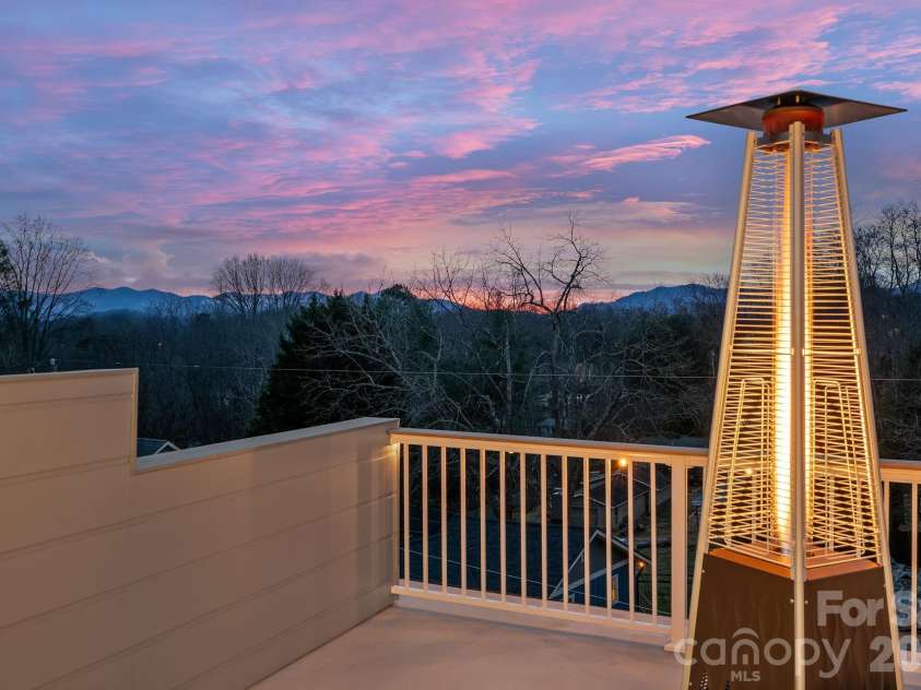 9 Gudger Road, Asheville, NC 28806.  MLS# CAR4406363, YatesRealty ID 15085. Mountain Views from the Rooftop Terrace