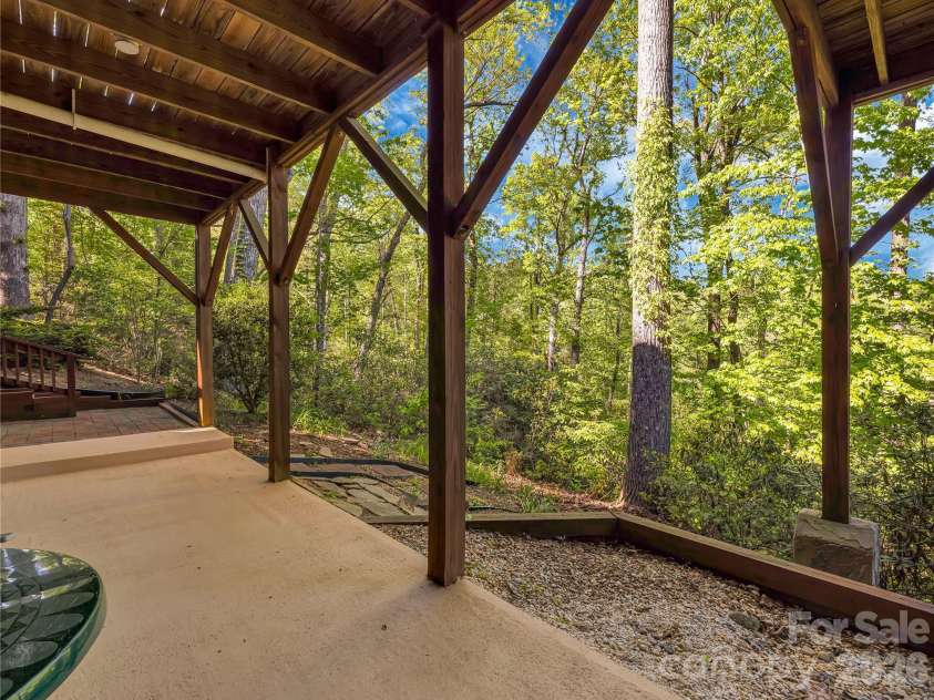 212 Glen Echo Circle, Saluda, NC 28773.  MLS# CAR4369603, YatesRealty ID 15139. Patio downstairs