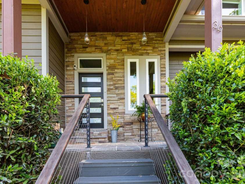 36 Spy Pointe Lane, Fletcher, NC 28732.  MLS# CAR4372672, YatesRealty ID 15149. Front Porch