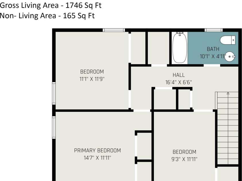 9 Post Oak Place, Salisbury, NC 28147.  MLS# CAR4212005, YatesRealty ID 15152. Second Floor Measurements