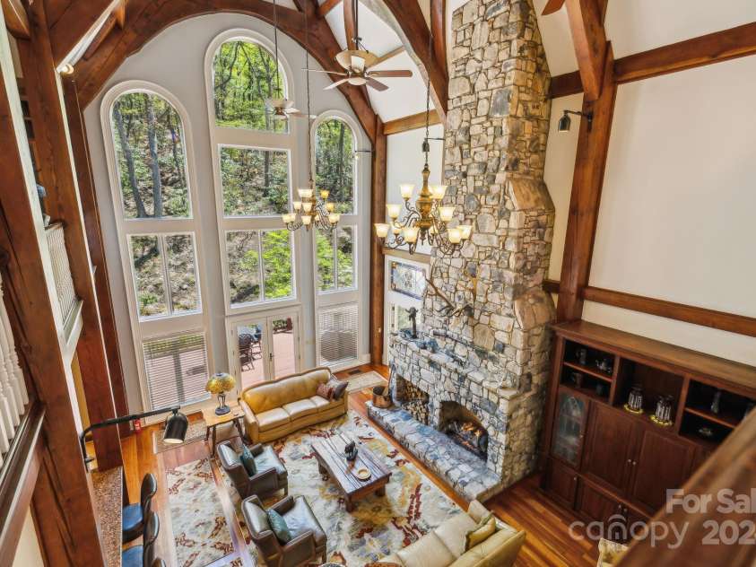 5712 Summit Road, Purlear, NC 28665.  MLS# CAR4141857, YatesRealty ID 1516. Loft Looking down to Great Room