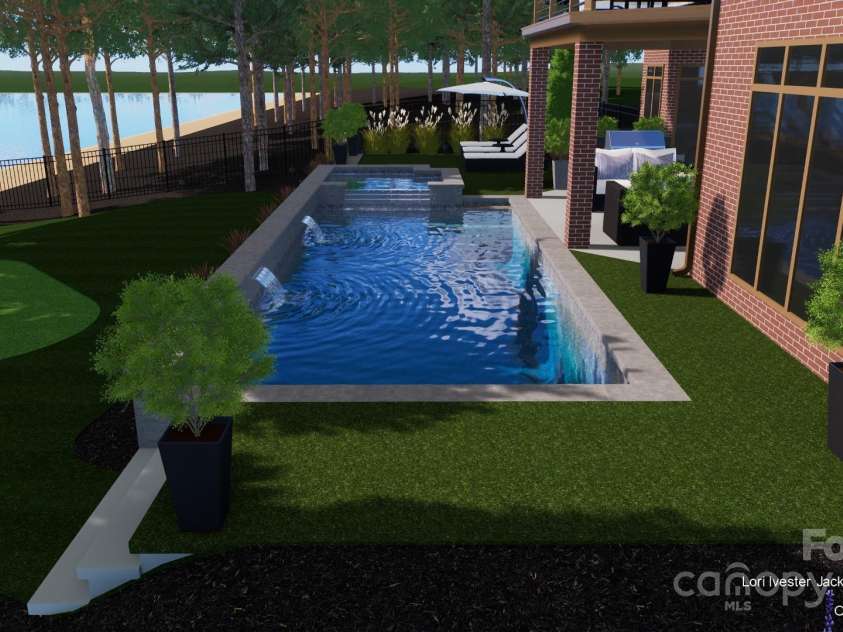 16624 Flying Jib Road, Cornelius, NC 28031.  MLS# CAR4320986, YatesRealty ID 15172. Rendering only for proposed pool ideas.
