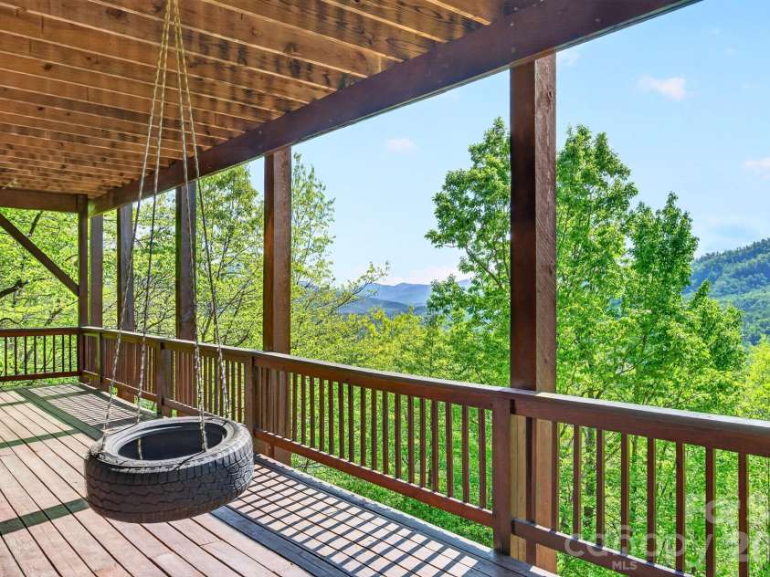 80 Valley View Drive, Marion, NC 28752.  MLS# CAR4365654, YatesRealty ID 15175. Lowest level covered porch with same amazing long range views.