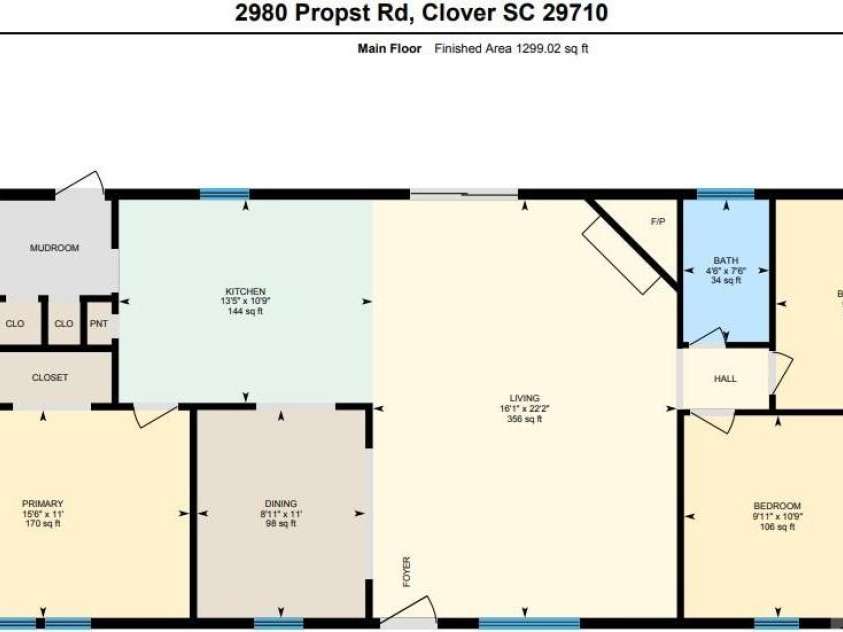 2976 / 2980 Propst Road, Clover, SC 29710.  MLS# CAR4361398, YatesRealty ID 15179. Modular home floor plan