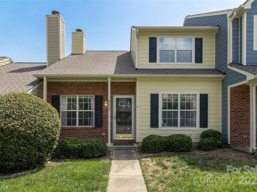 9006 Four Mile Creek Road, Charlotte, NC 28277.  MLS# CAR4260966, YatesRealty ID 15215. Front of Townhome