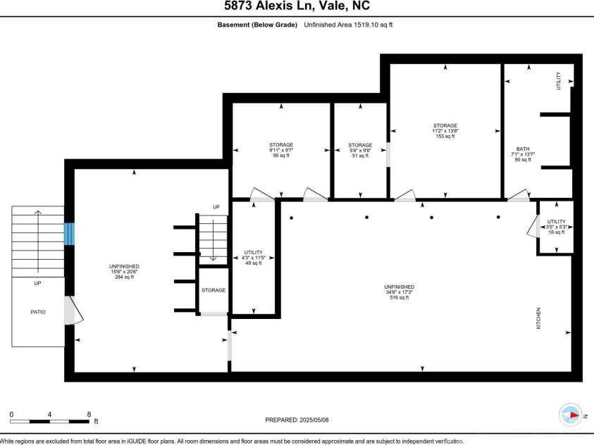 5873 Alexis Lane, Vale, NC 28168.  MLS# CAR4256997, YatesRealty ID 1522. Basement