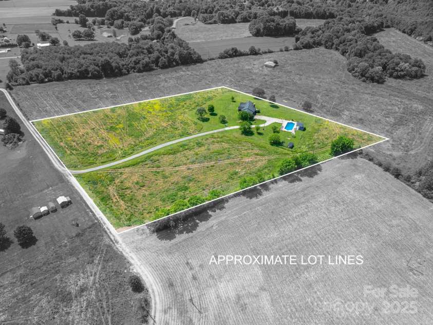 5873 Alexis Lane, Vale, NC 28168.  MLS# CAR4256997, YatesRealty ID 1522. Estimated property lines.  Waiting on survey.