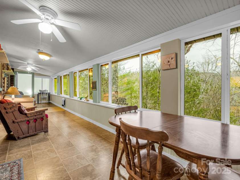 526 Shannons Walk, Lake Lure, NC 28746.  MLS# CAR4300431, YatesRealty ID 15235. Great sunroom with potential to expand, if desired, Heated living area!