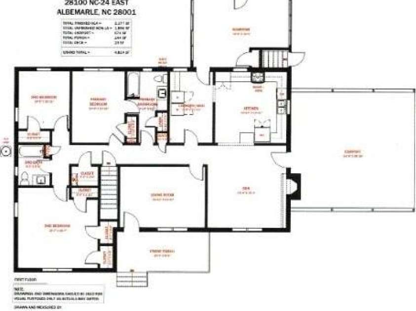 28100 NC HWY 24/27 Highway, Albemarle, NC 28001.  MLS# CAR4334032, YatesRealty ID 15259. Main Level Floorplan