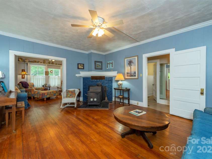 223 Assembly Drive, Montreat, NC 28757.  MLS# CAR4256904, YatesRealty ID 15288. Living Room w/fireplace.