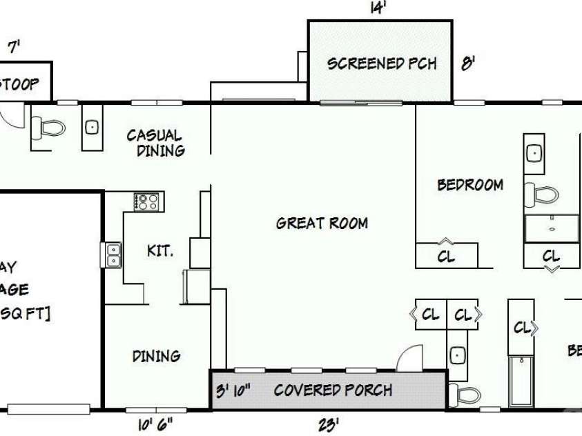 2 Honeysuckle Way, Granite Falls, NC 28630.  MLS# CAR4234653, YatesRealty ID 15292. Floor Plan
