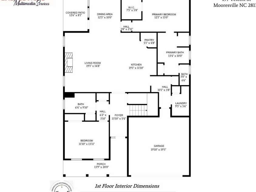 197 Tetcott Street, Mooresville, NC 28115.  MLS# CAR4238933, YatesRealty ID 15313. First floor home layout
