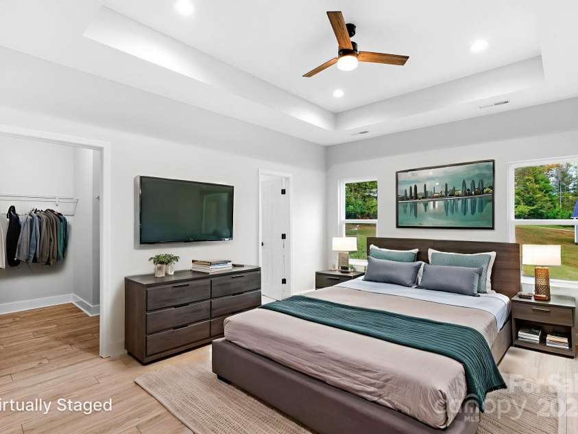 142 Crystal Heights Drive, Hendersonville, NC 28739.  MLS# CAR4310051, YatesRealty ID 15316. Virtually Staged Primary Bedroom
