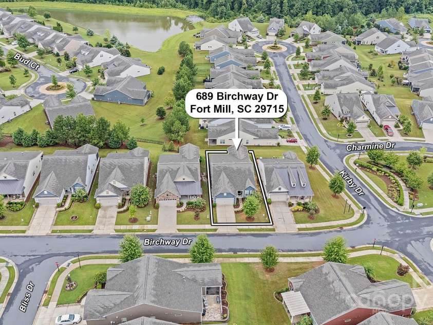 689 Birchway Drive, Fort Mill, SC 29715.  MLS# CAR4291605, YatesRealty ID 15345. Aerial View