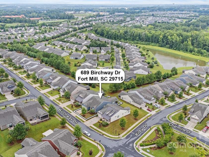 689 Birchway Drive, Fort Mill, SC 29715.  MLS# CAR4291605, YatesRealty ID 15345. Aerial View