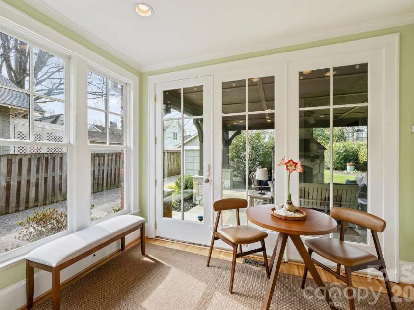 1912 Dilworth Road, Charlotte, NC 28203.  MLS# CAR4350720, YatesRealty ID 15352. Breakfast room overlooking backyard