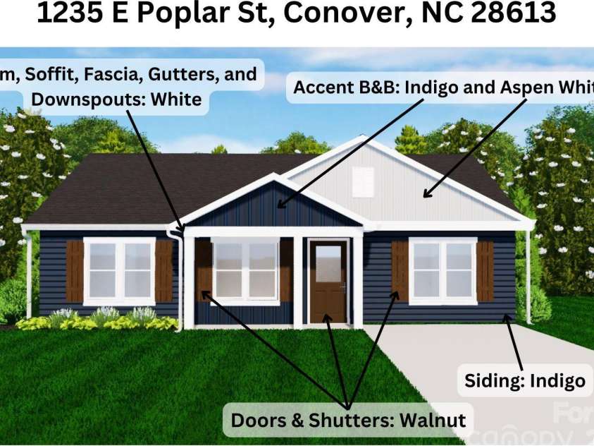 1235 Poplar Street, Conover, NC 28613.  MLS# CAR4234447, YatesRealty ID 15392. Rendering of the up-Coming Home!