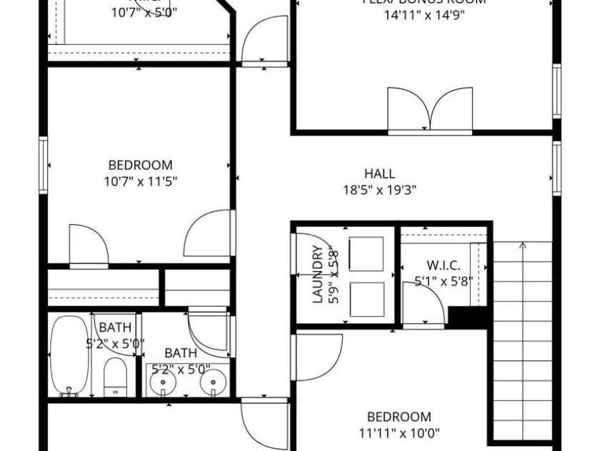 445 Marinna Joy Circle, Rockwell, NC 28138.  MLS# CAR4370079, YatesRealty ID 15400. 2nd Floor Measurements