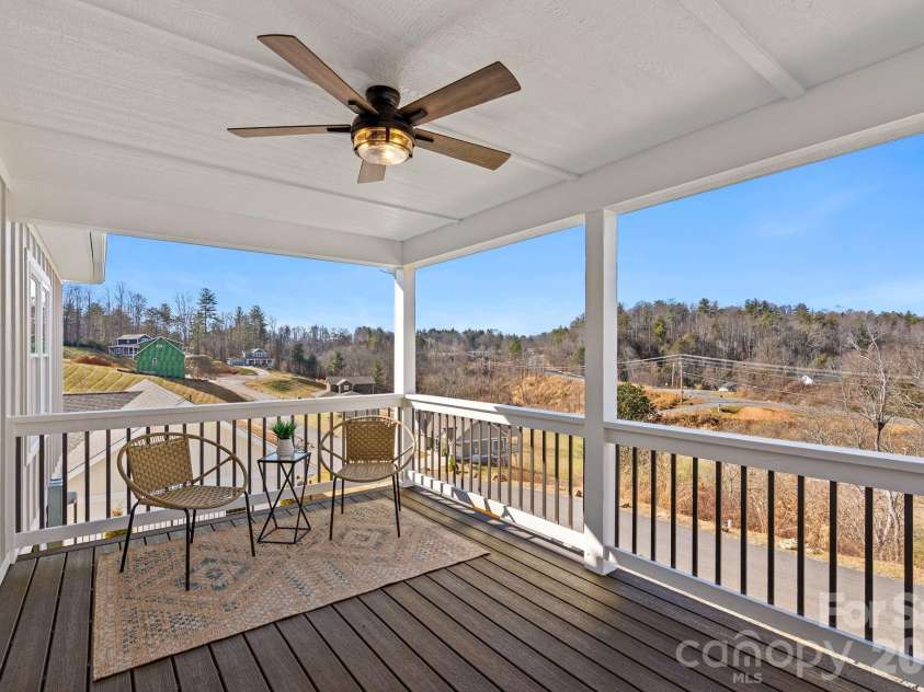 56 White Oak Place, Mars Hill, NC 28754.  MLS# CAR4334521, YatesRealty ID 15413. Covered Side Deck