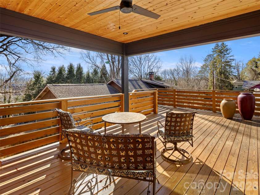 60 Harvard Place, Asheville, NC 28806.  MLS# CAR4403938, YatesRealty ID 15418. Covered and Uncovered Deck