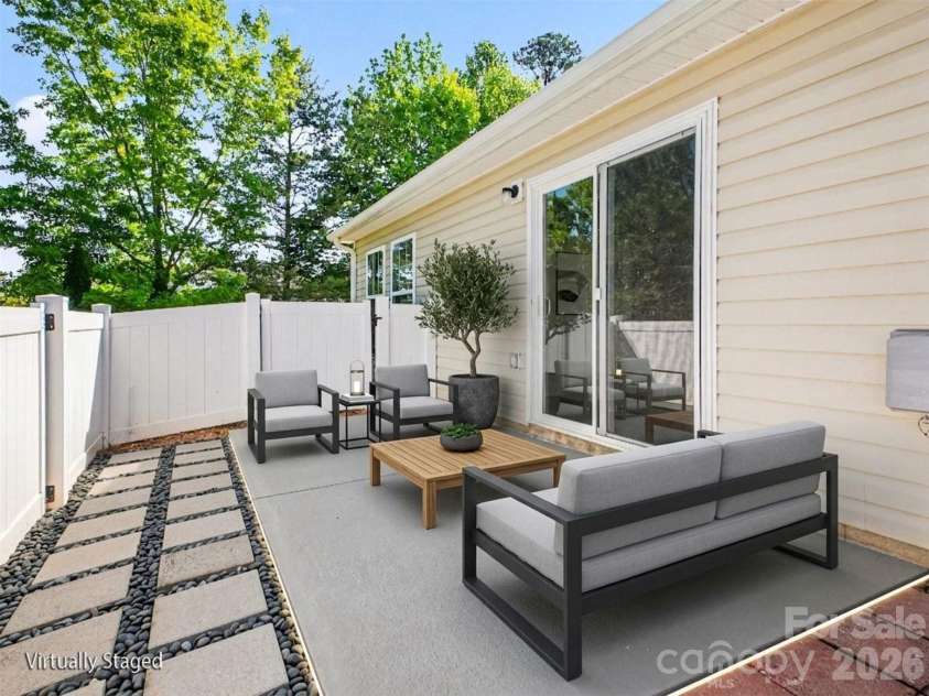 2956 Trimble Circle, Concord, NC 28027.  MLS# CAR4372426, YatesRealty ID 15457. Virtually Staged Patio Area