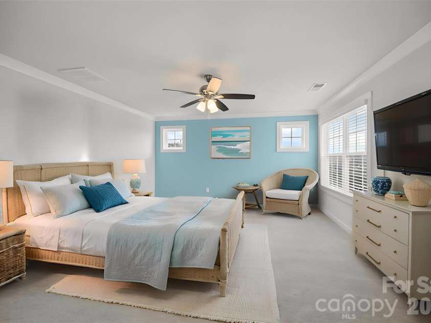19823 Davidson Concord Road, Davidson, NC 28036.  MLS# CAR4347655, YatesRealty ID 15487. Virtually staged spacious primary bedroom