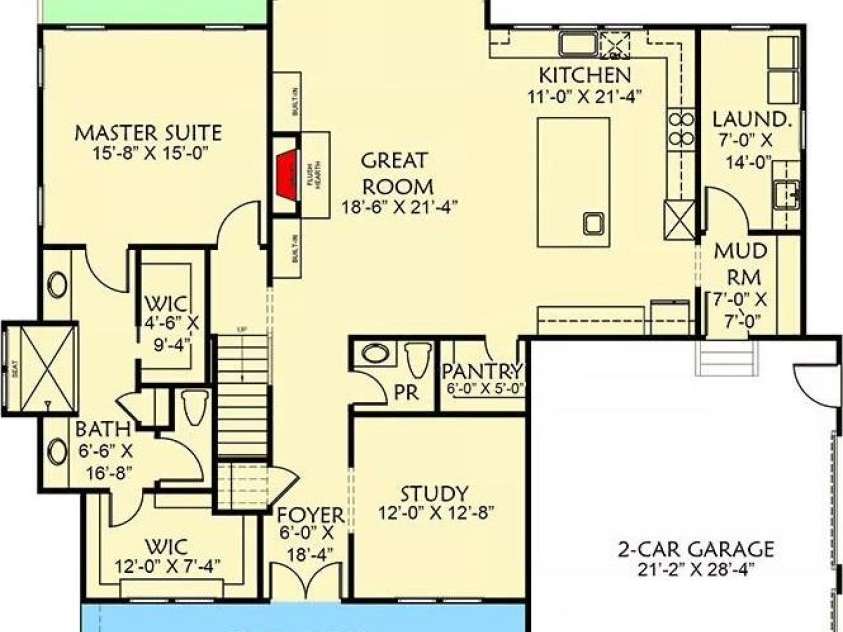 208 Cross Creek Drive, Cherryville, NC 28021.  MLS# CAR4264357, YatesRealty ID 15495. First Floor Layout