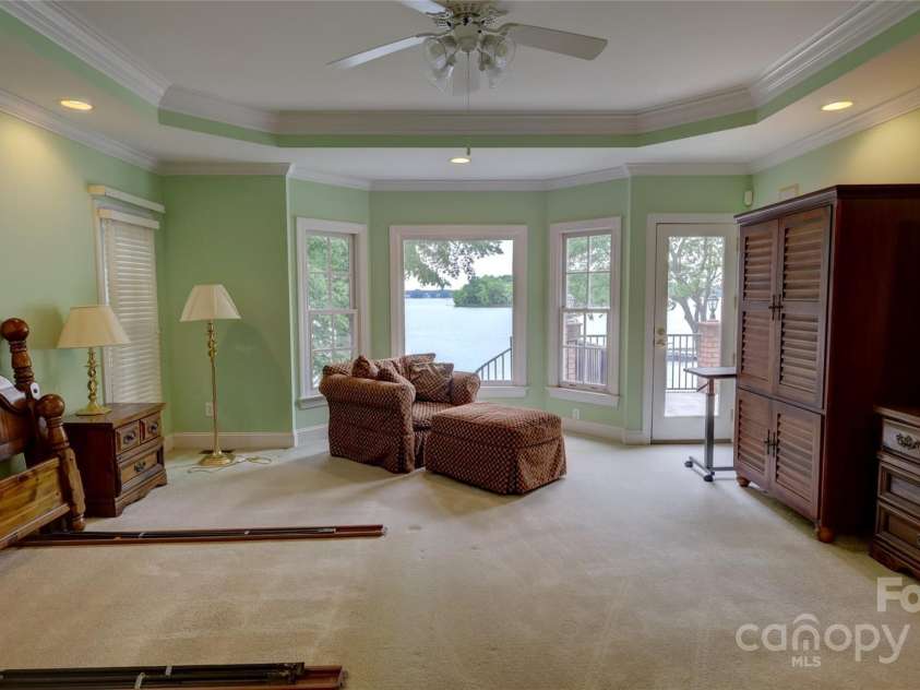495 Bay Harbour Road, Mooresville, NC 28117.  MLS# CAR4256426, YatesRealty ID 15514. Main Level Primary Bedroom with waterview