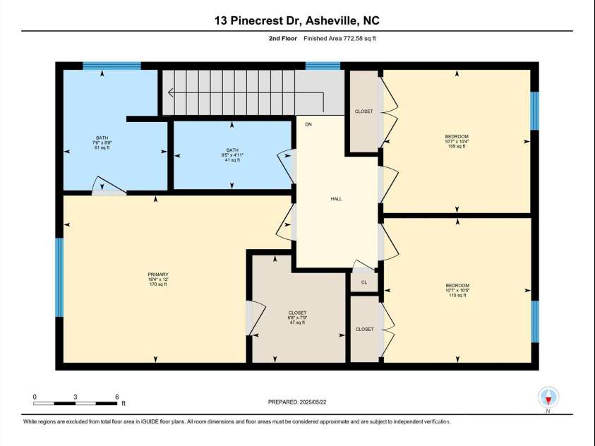 13 Pinecrest Drive, Asheville, NC 28803.  MLS# CAR4260113, YatesRealty ID 15521. Second floor