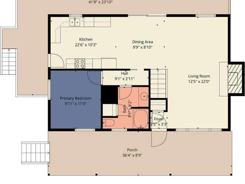 34 Greenbriar Road, Black Mountain, NC 28711.  MLS# CAR4340894, YatesRealty ID 15550. Main Level Floor Plan