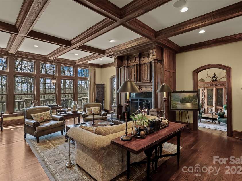 205 Indrio Road, Blowing Rock, NC 28605.  MLS# CAR4245602, YatesRealty ID 15556. Open Living. This photo also shows the library- off living.