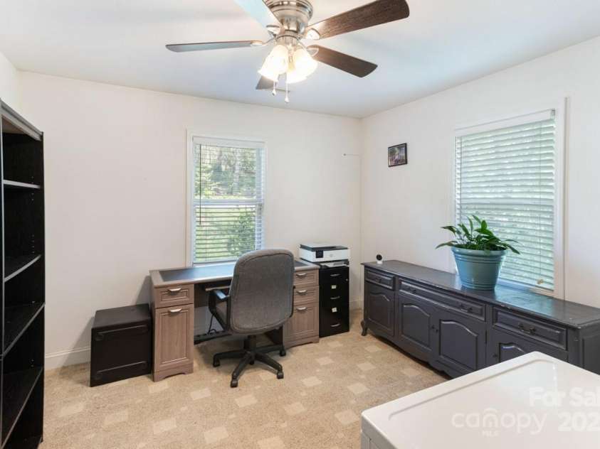349 Penland Street, Clyde, NC 28721.  MLS# CAR4253328, YatesRealty ID 15558. 3rd bedroom currently used as office/laundry
